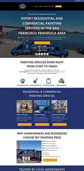 Sky 1 diseno web para pintores