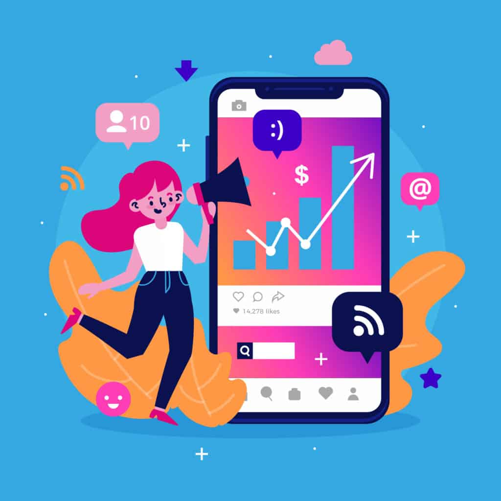 Social media marketing illustration