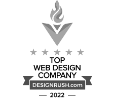 top web design company design rush Brimar Online Marketing badge gray